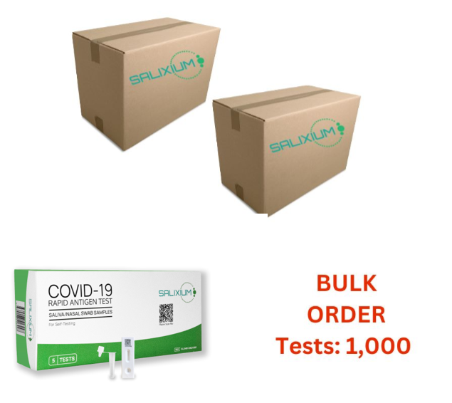 Salixium– COVID-19 Antigen Rapid Self Tests (Saliva / Nasal) 200 x 5 Tests Packs -(1000 Tests)