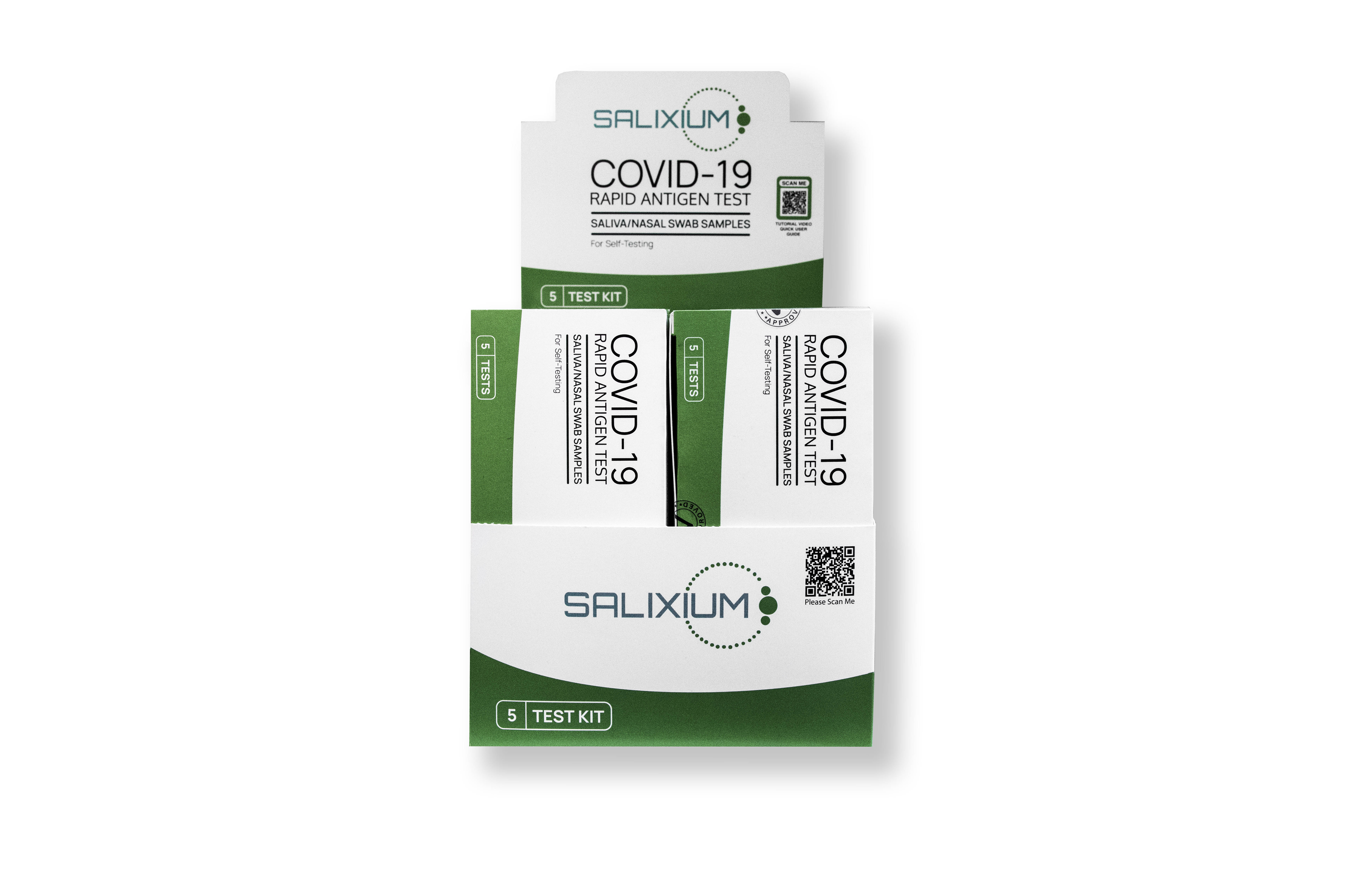 Salixium– COVID-19 Antigen Rapid Self Test  (Saliva / Nasal) – 5 Pack