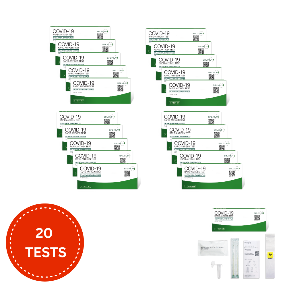 Salixium– COVID-19 Antigen Rapid Self Test (Saliva / Nasal) - 20 x Single Test Packs