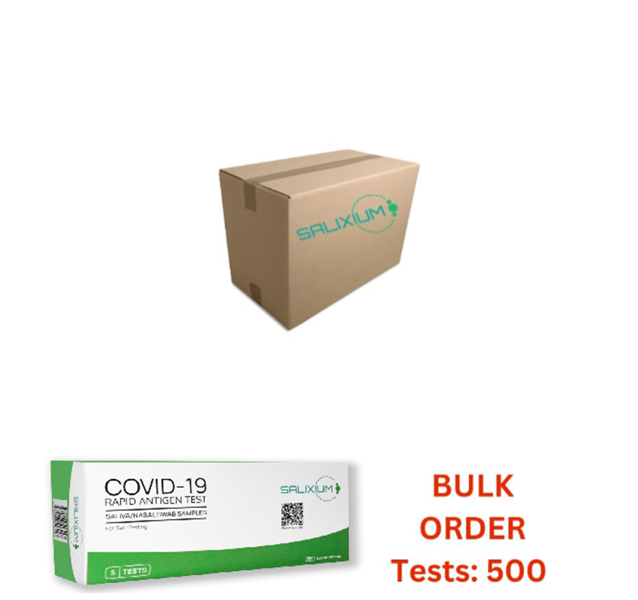 Salixium– COVID-19 Antigen Rapid Self Tests (Saliva / Nasal) 100 x 5 Tests Packs -(500 Tests)